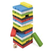 Divertido juego de habilidad, realizado en piezas de madera de colores.