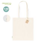 Bolsa de algodón orgánico de 140g/m2 y en tono natural 38x42cm 
