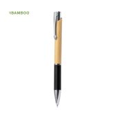 Bolígrafo con cuerpo en bambú y papel reciclado.