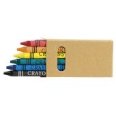 Caja con 6 crayones. Un juego de lápices de colores.