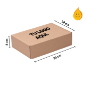 Caja de cartón para envios, automontables 30x20x8 KRAFT.