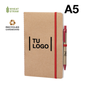 A5 Libreta de carton reciclado + Boli