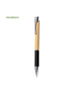 Bolígrafo con cuerpo en bambú y papel reciclado.