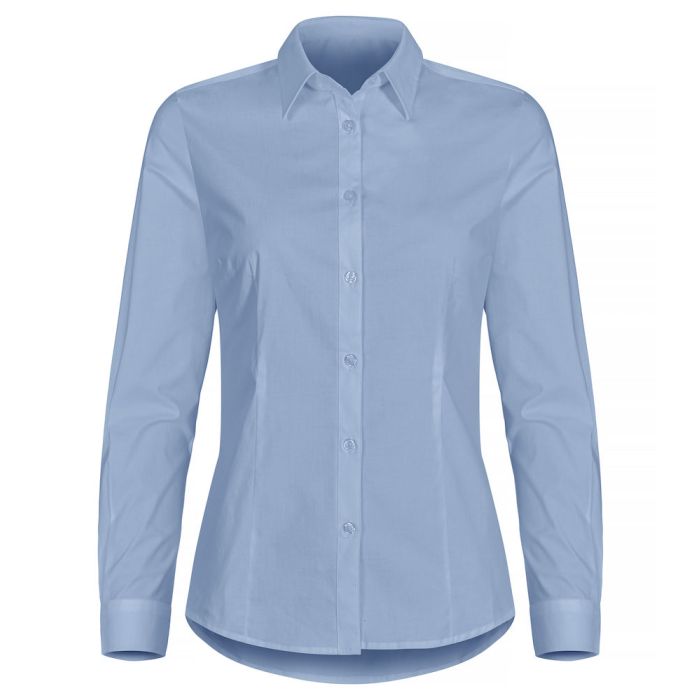 Camisa de mujer elástica de manga clarga con botones Stretch Shirt LS
